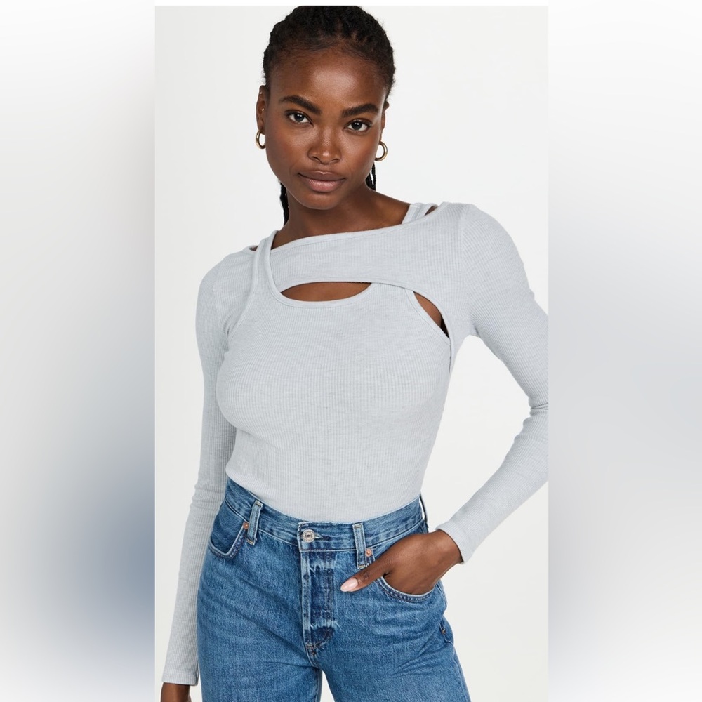Citizens of Humanity Gray Long Sleeve Bodysuit, Women’s Size S